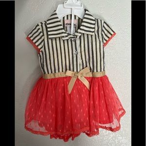 NWT Little Lass Striped Tutu Dress 3-6M
